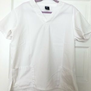 White medium scrub top